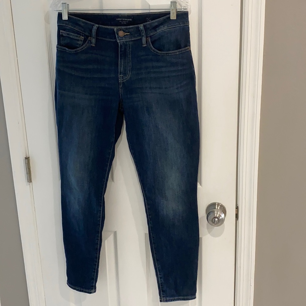 Lucky Brand 🍀 Lolita Low Rise Skinny Dark Wash Denim Jeans, sz 10, 30A
